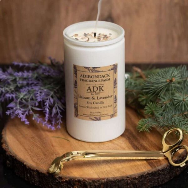 Balsam Lavender Candle 16oz with trimmer Lifestyle