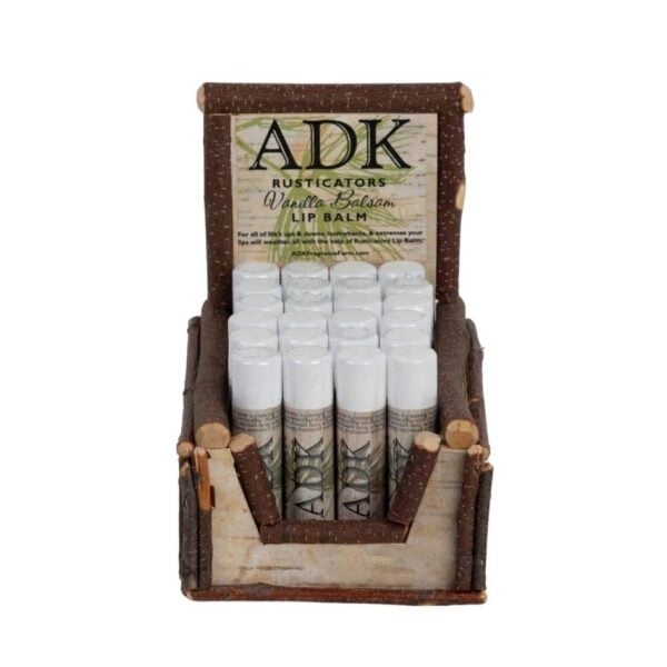 Vanilla Balsam Lip Balm in ADK Fragrance Farm Display