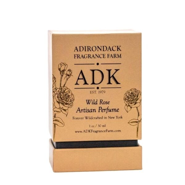 金色 ADK 设计野玫瑰香水喷雾瓶带盒