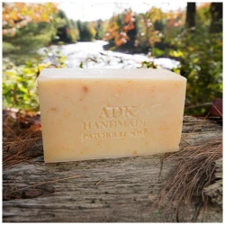 Handmade Patchouli Soap is made in the Adirondacks with saponified oils of olive, sunflower & coconut.