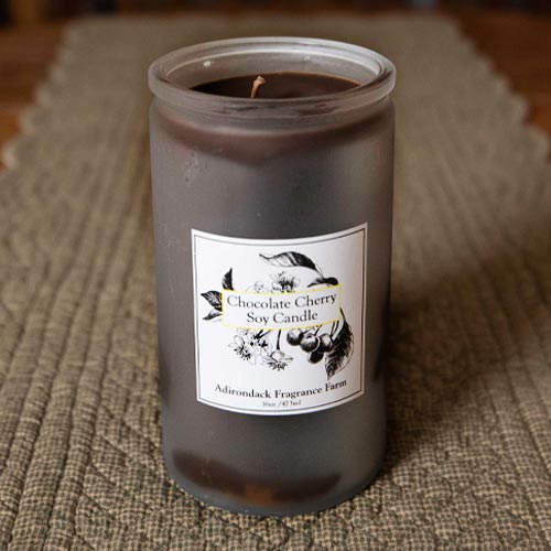 16 ounce chocolate cherry candle