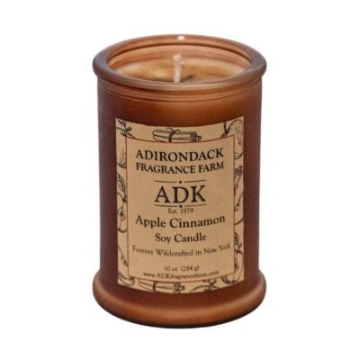 Apple Cinnamon 10oz Brown candle jar on a white background