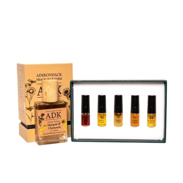 Marigold Chamomile 1oz Perfume with botanical sample pack