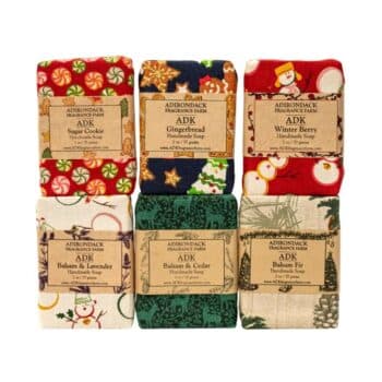 2oz Cloth Wrapped Holiday Soap Set of 6