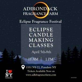 Poster advertisement for the Eclipse Fragrance Festival Candle Making Classes