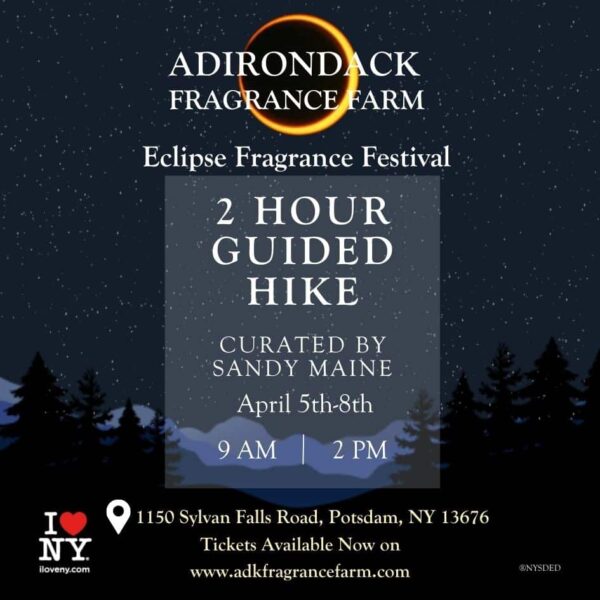 Poster advertisement for the Eclipse Fragrance Festival Guided Hike